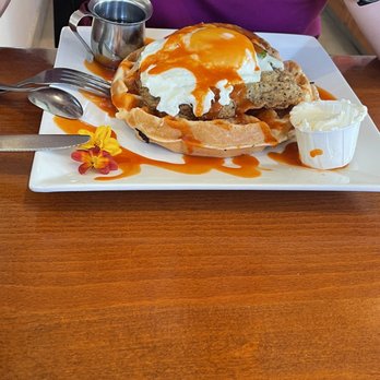 Old Town Cafe - Chicken & Waffles add eggs on top - Cafes Near Me - Camarillo, California Old Town Cafe - Chicken & Waffles add eggs on top - Cafes Near Me - Camarillo, California