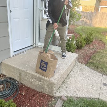 Meb Construction - My tenant sweeping up glass from improperly installed storm door - General Contractors Near Me - Saint Charles, Illinois