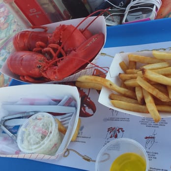 Bob Lobster - Twin lobsters come with fries and coleslaw! - Seafood Near Me - Newbury, Massachusetts