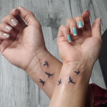 Inkaholik Tattoos - 3 lil birds by side my door step matching tattoo with the bff! - Tattoo Near Me - Miami, Florida Inkaholik Tattoos - 3 lil birds by side my door step matching tattoo with the bff! - Tattoo Near Me - Miami, Florida