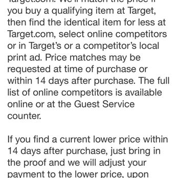 Target - Target's Price Match Policy 1/29/22 - Department Stores Near Me - Glendale, California Target - Target's Price Match Policy 1/29/22 - Department Stores Near Me - Glendale, California
