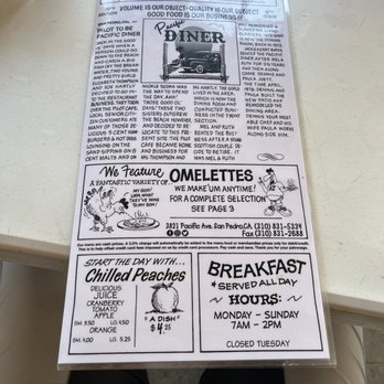 Pacific Diner - Menu - Breakfast & Brunch Near Me - San Pedro, California Pacific Diner - Menu - Breakfast & Brunch Near Me - San Pedro, California