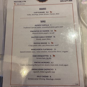 Bulla Gastrobar - Happy hour menu - Spanish Near Me - Plano, Texas