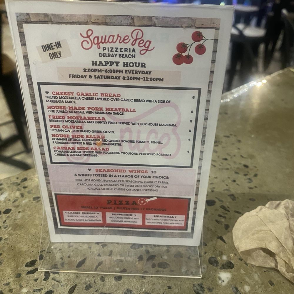 Square Peg Pizzeria - happy hour - Pizza Near Me - Delray Beach, Florida