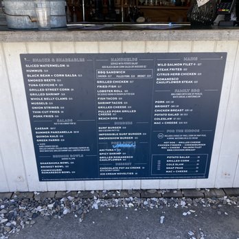 Block Island Beach House - Menu. You have to order here and someone brings the food to the table - Hotels Near Me - New Shoreham, Rhode Island