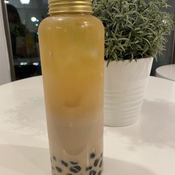 Ten One Tea House - Green milk tea with boba before shaking - Bubble Tea Near Me - Boston, Massachusetts Ten One Tea House - Green milk tea with boba before shaking - Bubble Tea Near Me - Boston, Massachusetts