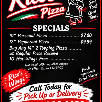 Rico’s Pizza - Pizza Near Me - Fairfield, California Rico’s Pizza - Pizza Near Me - Fairfield, California