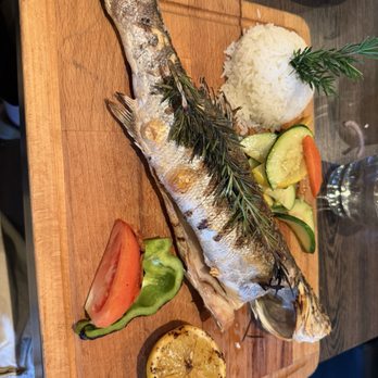 Truva Turkish Kitchen - Mason - Whole branzino with rice and veggies - Mediterranean Near Me - Mason, Ohio Truva Turkish Kitchen - Mason - Whole branzino with rice and veggies - Mediterranean Near Me - Mason, Ohio