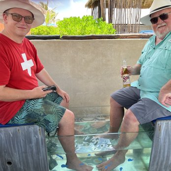 Punta Morena Beach Restaurant - Sharing a memory with son, Will - Mexican Near Me - Cozumel, ROO Punta Morena Beach Restaurant - Sharing a memory with son, Will - Mexican Near Me - Cozumel, ROO