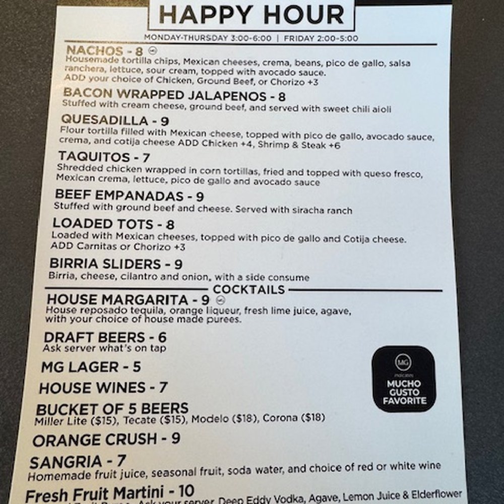 Mucho Gusto - Happy hour menu - Mexican Near Me - Towson, Maryland Mucho Gusto - Happy hour menu - Mexican Near Me - Towson, Maryland