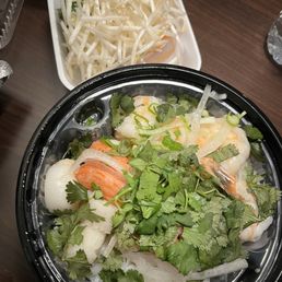 Seafood pho, separated for takeout Seafood pho, separated for takeout