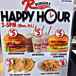R Burgers - Happy Hour Menu