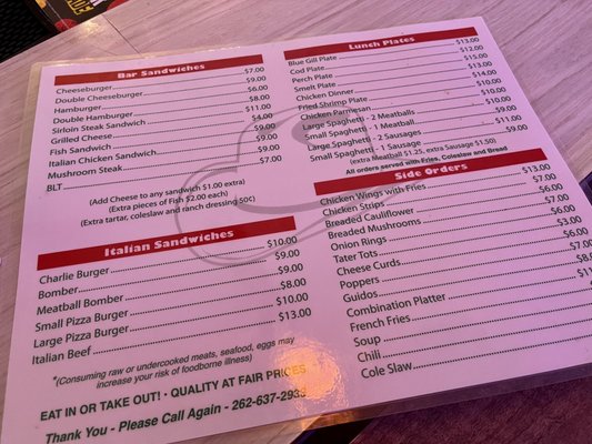 Menu photo 4 DeMarks Bar & Restaurant Racine, WI
