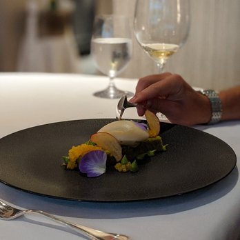 Caviar Russe - Peach pistachio polenta cake - New American Near Me - New York, New York