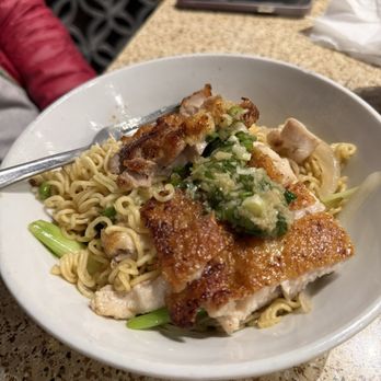 Cafe le Majestik - Chicken steak with Scallion oil and instant noodles - Hong Kong Style Cafe Near Me - Scarborough, Ontario Cafe le Majestik - Chicken steak with Scallion oil and instant noodles - Hong Kong Style Cafe Near Me - Scarborough, Ontario