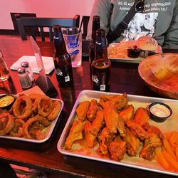 Culberts Pub - Beet on weck -  wings and onion rings