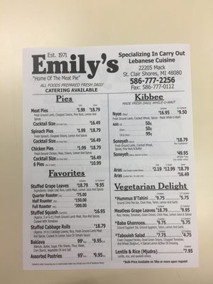 Menu photo 6 Emilys Delicatessen Saint Clair Shores, MI
