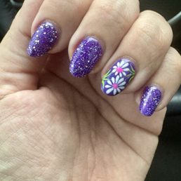 Kenny did this design by hand! Looks like a stamp or a press on nail it looks so good. Looks even better in person. Love it!