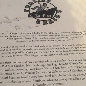 Foolish Craig's Cafe - Creperies Near Me - Boulder, Colorado