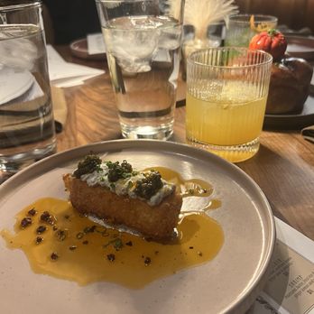Filthy Animal - Compliments of chef dish and Have you Heard of Mezcal drink - Cocktail Bars Near Me - Tempe, Arizona