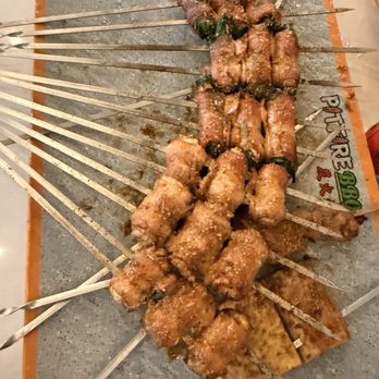 Pit Fire BBQ - Bacon wrap skewers - Chinese Near Me - Duluth, Georgia Pit Fire BBQ - Bacon wrap skewers - Chinese Near Me - Duluth, Georgia