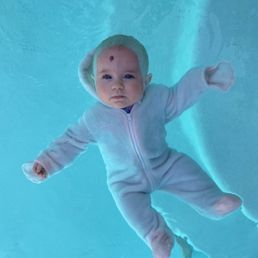 Week 4 of lessons with added weight so she can learn how to float with cloths on ( so important ) Week 4 of lessons with added weight so she can learn how to float with cloths on ( so important )