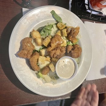 Shipwreck Raw Bar - Fried grouper salad - Southern Near Me - Port St Joe, Florida Shipwreck Raw Bar - Fried grouper salad - Southern Near Me - Port St Joe, Florida