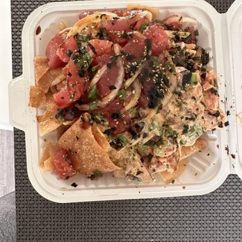 Kealoha Seafoods - Poke nachos (shoyu & spicy) - Food Stands Near Me - Honolulu, Hawaii