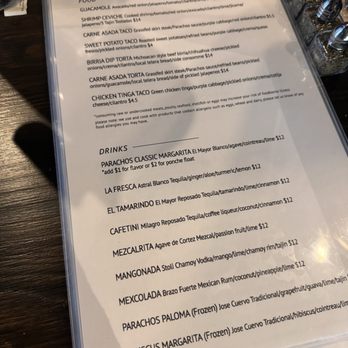 Parachos Tacos Y Tragos - Menu - Tacos Near Me - Scottsdale, Arizona Parachos Tacos Y Tragos - Menu - Tacos Near Me - Scottsdale, Arizona