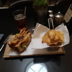 SGR Solana Greatroom - $10 BBQ brisket sandwich w poblano slaw and a drink.