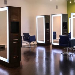 true salon | spa - Salon set up with social distancing guidelines in place. half our chairs have been removed to ensure guests remain a safe distance apart.
