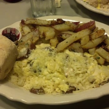 Maltby Cafe - German Scramble special with biscuit, country fried potatoes and egg white subbed in - American Near Me - Snohomish, Washington