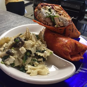 Cafe Aquarius - Asian chicken wrap with pasta salad - Vegan Near Me - Chalmette, Louisiana Cafe Aquarius - Asian chicken wrap with pasta salad - Vegan Near Me - Chalmette, Louisiana