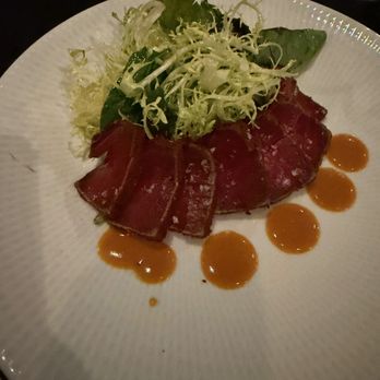 Broken Spell Lounge - Ahi Tuna Tataki ($29, made gluten-free by removing the wonton chips) - Lounges Near Me - Anaheim, California