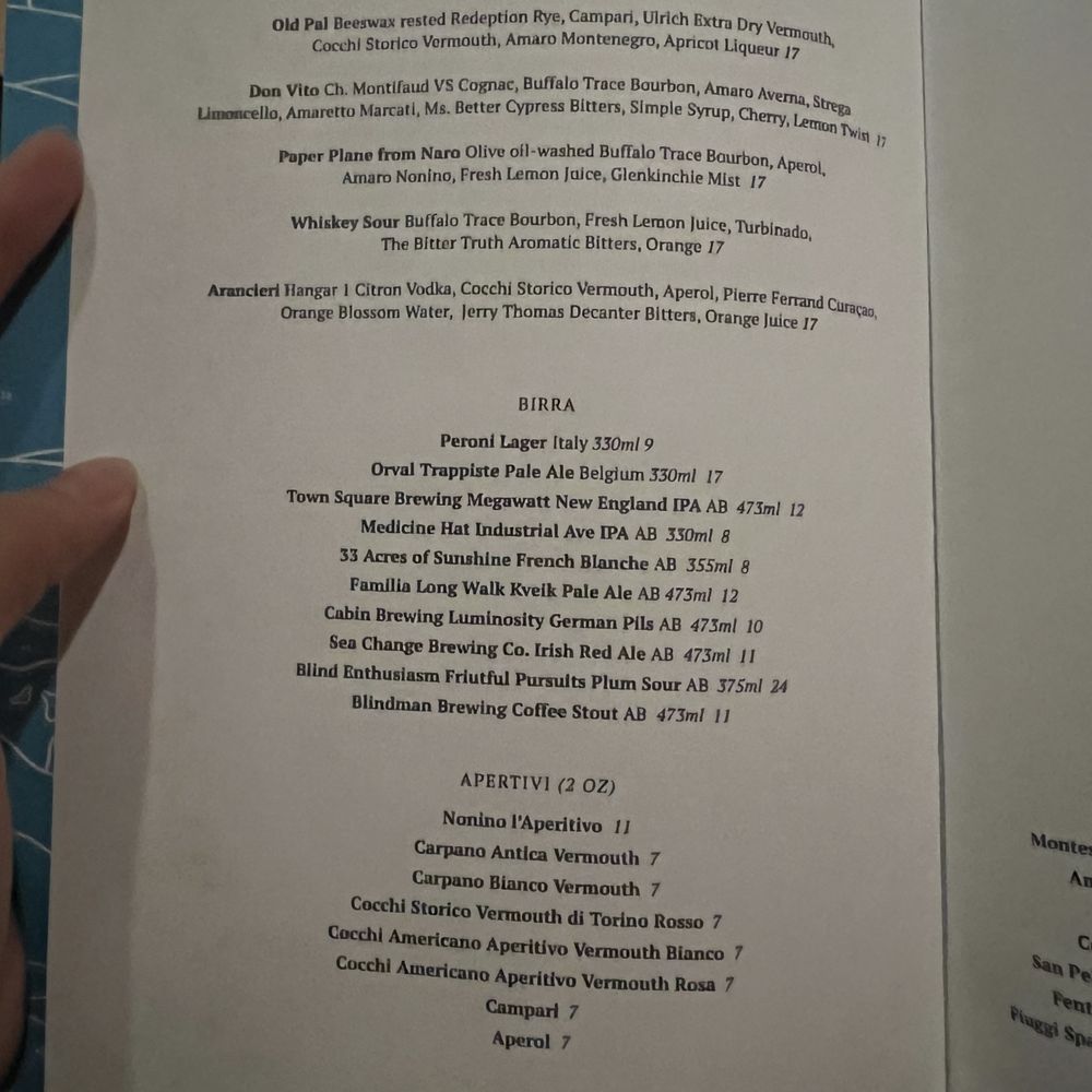 Uccellino - Menu Feb 2024 - Italian Near Me - Edmonton, Alberta