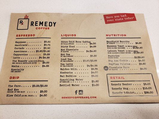 Menu photo 3 Remedy Coffee Albuquerque, NM Menu photo 3 Remedy Coffee Albuquerque, NM
