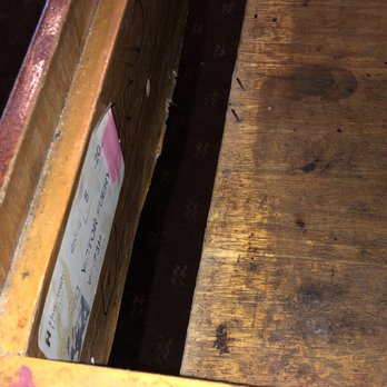 Oak Tree Inn - Night stand drawer rusty nails showing - Hotels Near Me - Monrovia, California Oak Tree Inn - Night stand drawer rusty nails showing - Hotels Near Me - Monrovia, California