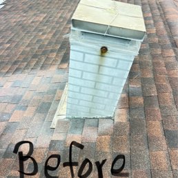 Photo of the chimney before the repair.