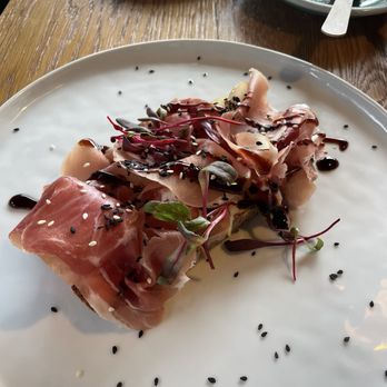 Lele Cake - proscuitto toast with figs, smoked goat cheese and honey - Coffee & Tea Near Me - Los Gatos, California