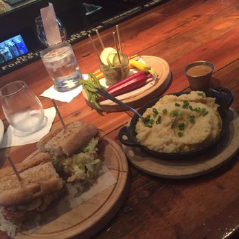 The Eagle Short North - Pickled veggies shrimp po boy and horseradish mashed potatoes - American Near Me - Columbus, Ohio The Eagle Short North - Pickled veggies shrimp po boy and horseradish mashed potatoes - American Near Me - Columbus, Ohio