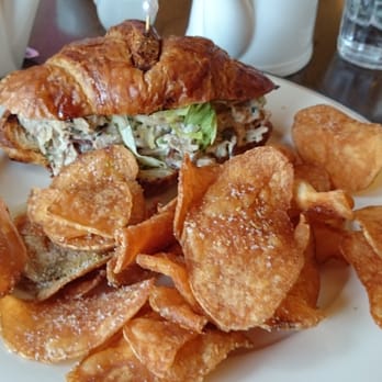 Supper - Chicken salad sandwich with house chips. Delish!! - New American Near Me - San Antonio, Texas