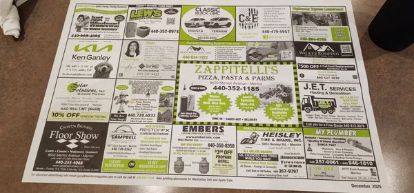 Menu photo 1 Zappitelli's Pizza Mentor, OH