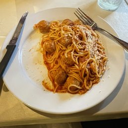 Not even a full plate of Spaghetti & Meatballs. (Uncooked meatballs at that!)