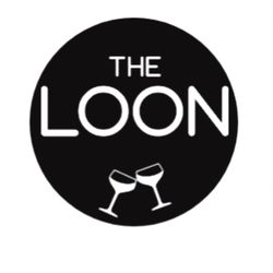 The Loon Wine Bar & Shop - Perfect glasses clinking under the words "the Loon"
