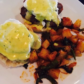 State 48 Brewery - Bubba's Eggs Benedict. Replace Canadian bacon for a split grilled brats and top w/ chimichurri So good. - New American Near Me - Surprise, Arizona State 48 Brewery - Bubba's Eggs Benedict. Replace Canadian bacon for a split grilled brats and top w/ chimichurri So good. - New American Near Me - Surprise, Arizona