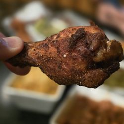 SmokeWorks - Smoked chicken wings were a hit.  Juicy, smokey and Crispy crust.  Dipping sauces were great as well.