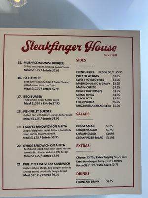 Menu photo 2 Steakfinger House Tulsa, OK