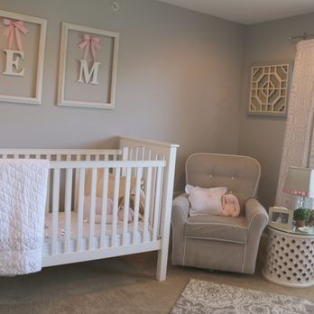 Philly Staging - Baby Girl Nursery | Greys and pinks.  Decor, color consultation, furniture recommendations, and layout.  ReDesign. Interior Decor. - Home Staging Near Me