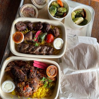 Mazra - Lamb and beef kabob and 6-Hour Lamb Shank Plate - Middle Eastern Near Me - San Bruno, California Mazra - Lamb and beef kabob and 6-Hour Lamb Shank Plate - Middle Eastern Near Me - San Bruno, California