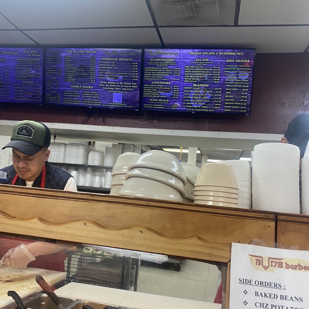 Buds Barbecue - Menu - Barbeque Near Me - Baytown, Texas